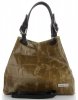 Kožené kabelka shopper bag Vittoria Gotti olivově zelená V692754